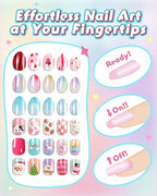 Press on Nails for Kids,tween Girls Trendy Stuff Fake Nails Kit,Pre-glue Glitter Stick on Nails for Kids 6,7,8,9,10-12 years old, Great for Girl Birthday Gifts,Parties&Makeovers Decoration