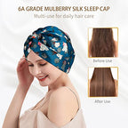 OLESILK Silk Bonnet for Sleeping Women: 100% Mulberry 22 Momme Silk, Adjustable Fit for Night Hair Care, No Frizz for Curls, Royalblue
