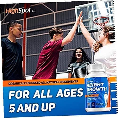 HighSpot Height Growth - Height Growth Maximizer - Calcium, Vitamin D3, B1, B2 - Grow Taller Supplement - Bone Growth Supplement - Made in USA (White)