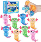 8 Pack Slow Rising Stress Ball, Cute Axolotl Stretchy Fidget Toys for Kids Adults, Stress Relief Stress Ball for Anxiety Relief, Ideal for Autistic Kids