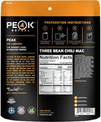 Peak Refuel Three Bean Chili Mac | Vegan | Freeze Dried Backpacking and Camping Food | Amazing Taste | High Protein | Quick Prep | Lightweight Meals