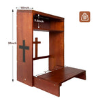 DOLEMODUO Wooden Prayer Kneeler with Storage Shelf & Cushion - Folding Prayer Bench for Home and Church, Comfortable Kneeling Devotional Pew Bench, 32" H x 22" W