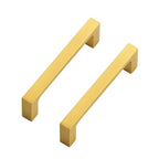 Ravinte 15 Pack Solid 3-1/2 Inch Square Cabinet Handles - Brushed Brass Drawer Pulls - Kitchen Hardware and Handles