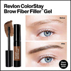 Revlon ColorStay Brow Fiber Filler, Longwearing & Volumizing Waterproof Eyebrow Gel, 302 Warm Brown, 0.23 fl. oz.