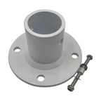 Poolzilla 2-Pack Deck Anchor Flange in White, Diameter of 1 7/8", Made of High Grade Cast Aluminum