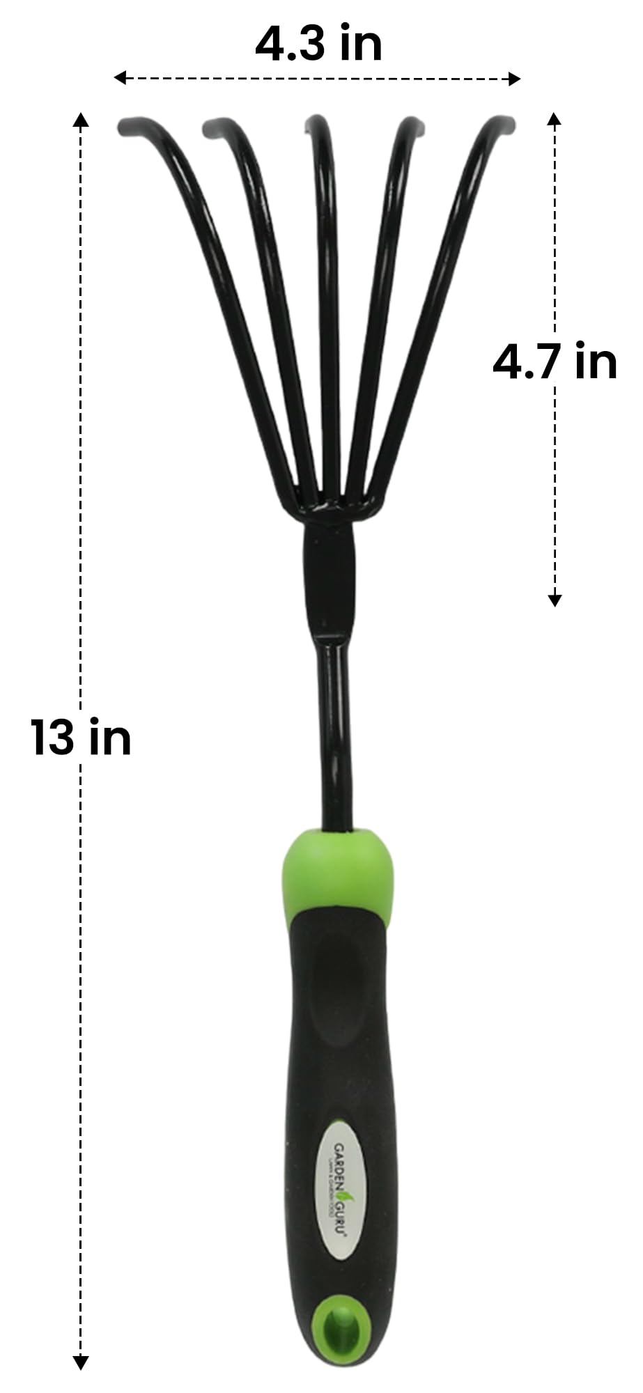 Garden Guru Hand Rake Cultivator Claw Soil Tiller with Ergonomic Handle - Military Grade Steel & Rust Resistant - 5 Tine Japanese Ninja Claw - Perfect Pulverized and Aerated Soil