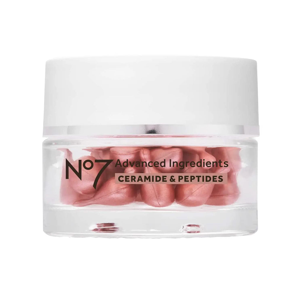 No7 Advanced Ingredients Ceramide & Peptide Capsules - Anti Aging Face Serum for Fine Lines & Wrinkles - Assists in Skin Repair and Helps to Nourish & Firm Complexion (30pk)
