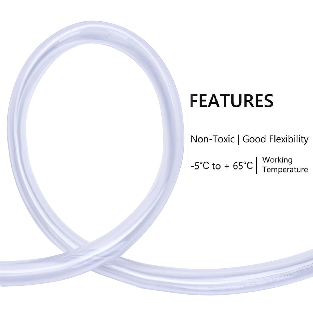 DERNORD PVC Tubing 7/8"ID X 1-1/10"OD Flexible Clear Vinyl Hose 50 Feet for Food Grade