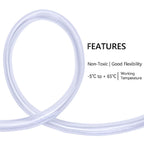 DERNORD PVC Tubing 7/8"ID X 1-1/10"OD Flexible Clear Vinyl Hose 50 Feet for Food Grade