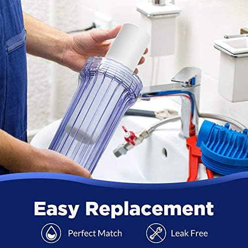 Membrane Solutions 20 Micron Sediment Water Filter Replacement Polypropylene Cartridge 10"x 2.5" for Whole House RO System, Compatible with Aqua-Pure AP110, GE FXUSC, WHKF-GD05, Culligan P5-6 Pack