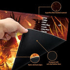 MTG Playmat TCG Playmat -Includes Storage Tube and 7 Dice-Experience Top-Tier Quality and Edge-Locking Waterproof and Non-Slip Mat! (playmat with Zones, 2-A Vicious fire-Breathing Dragon)