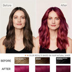 Instant Wine Red Hair Dye Shampoo for Gray Hair 3 in 1, Natural Red Hair Color Shampoo for Women Men Colors in 10-15 mins, 100% Coverage for Salon Home Use Hair Dye 16.9 Fl Oz