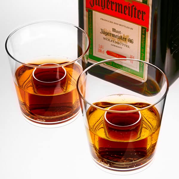 Elite Polycarbonate Bomb Cups - Reusable Jager Bomb Shots, 4.4oz / 125ml with 100ml Chaser, Sleeve of 12