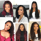 Liang Dian 8 Packs Box Braids Crochet Hair with Curly Ends 24 Inch Boho Crochet Hair Box Braids Goddess Braids Pre looped Crochet Hair for Black Women (24 Inch 1B)