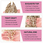 COOKOO 14 Inch Boho Box Braids Crochet Hair for Women 8 Pack Synthetic Bohemian Pre Looped Goddess Box Braids Crochet Hair Curly Ends Hippie Braiding Hair Extension 27M613#