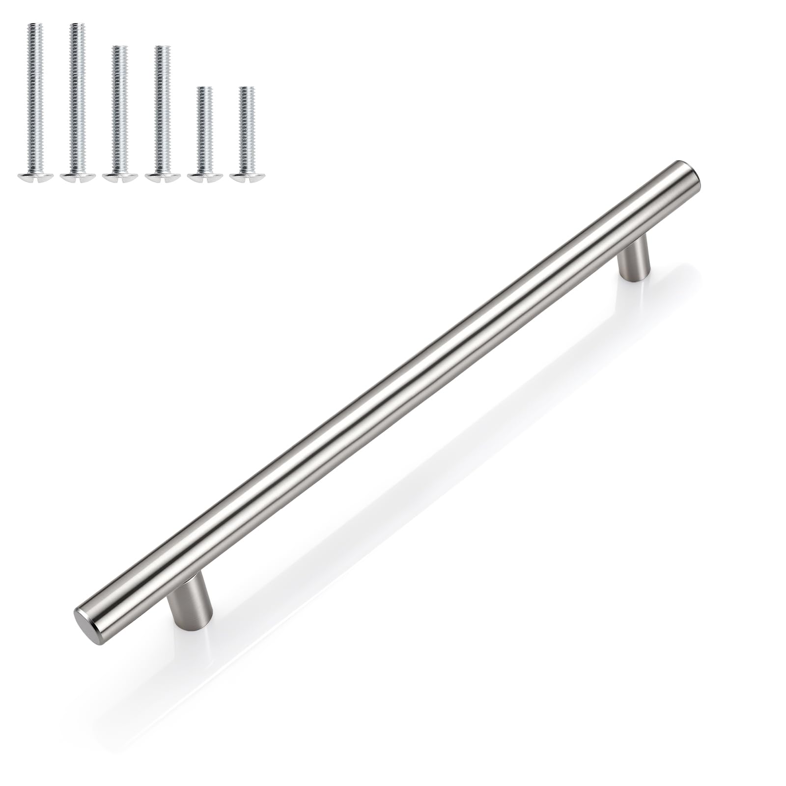 Gobrico 30 Pack 7-1/2" (192mm) Hole Centers Cabinet Pulls, Brushed Nickel Cabinet Handles, Modern Cabinet Furniture Pulls, Satin Nickel Drawer Pulls 10 Inch Total Length