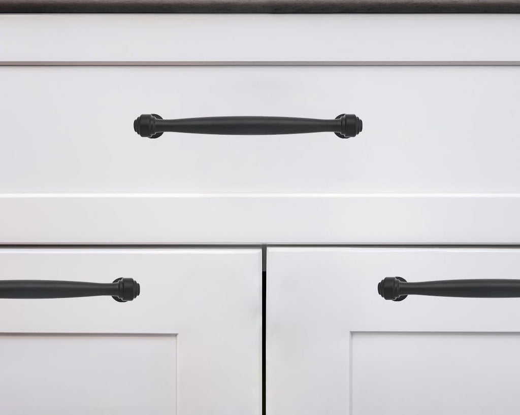 khtumeware 10 Pack 5 Inch(128mm) Black Cabinet Pulls Black Kitchen Matte Black Cabinet Handles Kitchen Cabinet Hardware for Cupboard Drawer Handles Dresser Pulls