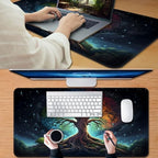 for MTG Game Playmat, for Magic TCG Rubber Play mat,Tabletop Card Playmats with Smooth Surface,Trading Card Inked Game Mat,Battle Game,Galaxy Art Tree