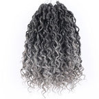 Short Grey Crochet Hair 10 Inch Goddess Locs Crochet Hair for Black Women Goddess Faux Locs Crochet Hair with Curly Ends (10 Inch,Tgrey)
