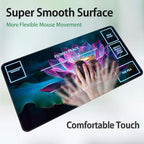 for MTG Game Playmat, for Magic TCG Rubber Play mat,Tabletop Card Playmats with Smooth Surface,Trading Card Inked Game Mat with White Zones,Battle Game,Colorful Glowing Lotu