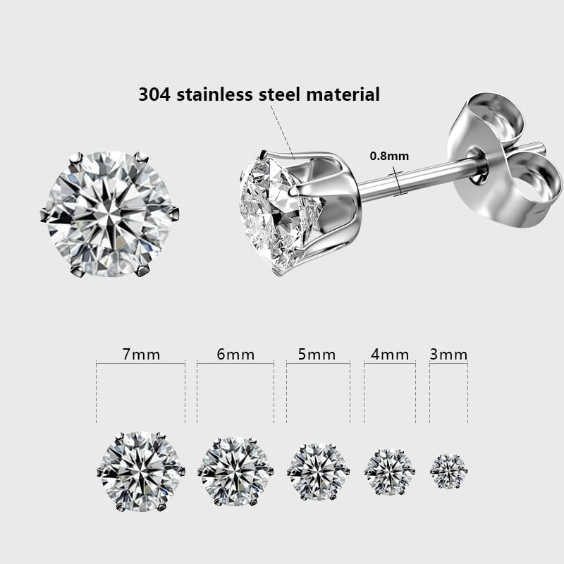 Ear piercing gun kit Reusable professional ear piercing gun kit, 24 surgical grade anti-sensitive piercing earrings, 10 cubic zirconia fashion earrings, 24 alcohol cotton sheets (silver)