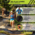 Pro-Tec Athletics 3D Flat Knee Support, Advanced Flat Knit Technology for Custom Fit, Breathable Multi-Directional Stretch Fabric, Non-Slip Gel for Enhanced Stability, Full Motion, Large, Blue/Black