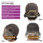 Ombre Blonde Pixie Cut Lace Front Wigs 6 inch Human Hair 13X1 Pixie Cut Short Curly Wigs HD Lace Front Wigs Plucked Pixie Curly Wigs for Black Women (6 Inch, 1B/27#)