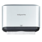 DUTYWORKS Paper Towel Dispenser Wall Mount, Multifold Paper Towel Holder Adhesive Hand Towel Dispenser for Bathroom Kitchen Commercial, Silver
