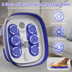 Foot Spa Collapsible, Foot Bath Massager with Heat, Remote, Timer, and 24 Motorized Shiatsu Massage Balls, Foot Soaking Tub Supports Hot/Cold Water Soaking