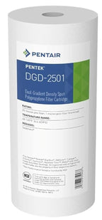 Pentair Pentek DGD-2501 Big Blue Water Filter, 10-Inch Whole House Sediment Filter Cartridge Replacement, Dual-Gradient Density Spun Polypropylene, 10" x 4.5", 1 Micron, Pack of 1