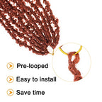 ZRQ 2 Packs 30 Inch Butterfly Locs Crochet Braids Hair, Pre-looped Ginger Distressed Faux Locs 350 Goddess Locs Handmade Boho Soft Locs For Women (2 Packs 350#)