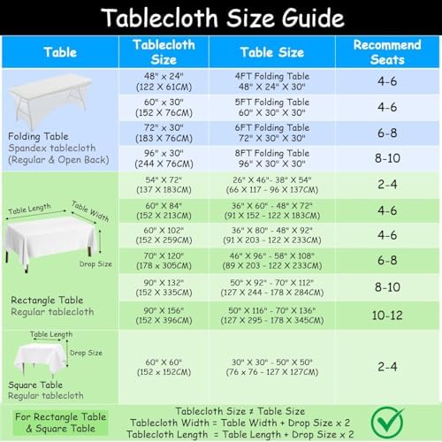 Urby Elastic Table Clothes for 6 Foot Rectangle Tables Fits 6ft Folding Tables from Lifetime, COSCO, Mainstays and Others. Heavy-Duty Stretchy Wrinkle Resistant Spandex. Black 2 Pack.