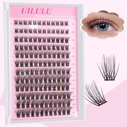 Lash Clusters 10-18mm Mix D Curl Eye Lashes Wispy Lash Clusters False Eyelash Clusters DIY Eyelash Extensions Individual Cluster Lashes (U14 Lashes Only)