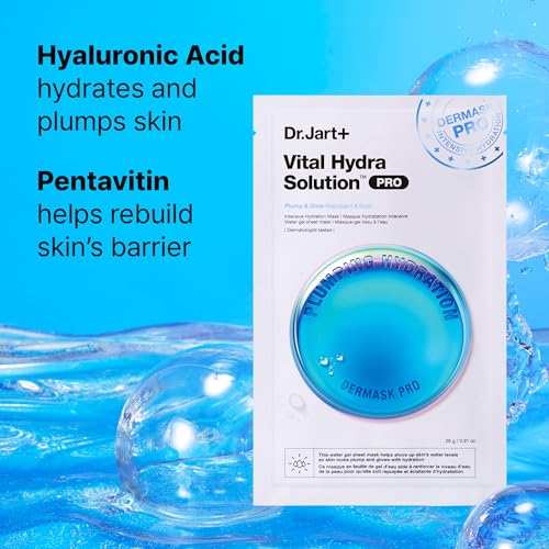 Dr.Jart+ Dermask Vital Hydra Solution Glow Face Mask with Hyaluronic Acid | Sheet Mask | Korean Skin Care