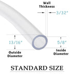 DAVCO 5/8" ID x 10ft Clear Vinyl Tubing, Low Pressure Flexible PVC Tubing, Heavy Duty UV Chemical Resistant Lightweight Plastic Vinyl Hose, BPA Free and Non Toxic