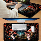 for MTG Game Playmat, for Magic TCG Rubber Play mat,Tabletop Card Playmats with Smooth Surface,Trading Card Inked Game Mat,Battle Game,Forest Musnroom