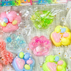 Taba Squishies Paw, 8Pcs Cat Paw Squeeze Toys, Sticky Stress Toys, Cute Kawaii Sensory Toys, Clear Fidget Toys for Stress Relief, Novelty Cute Things Party Favors for Kids Adults