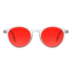 TIJN Red Lens Blue Light Blocking Glasses – Round Frame, Dual AR Coating, Computer & Gaming Eyewear for Screen Use, Clear