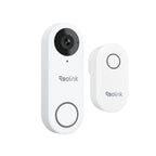 REOLINK 2K Video Doorbell Wi-Fi Camera with Chime, 3:4 Head-to-Toe View, 180°View, 5/2.4 GHz Wi-Fi, 2-Way Talk, Person/Package Detection, Waterproof, Smart Alerts, Works NVR(Wired)