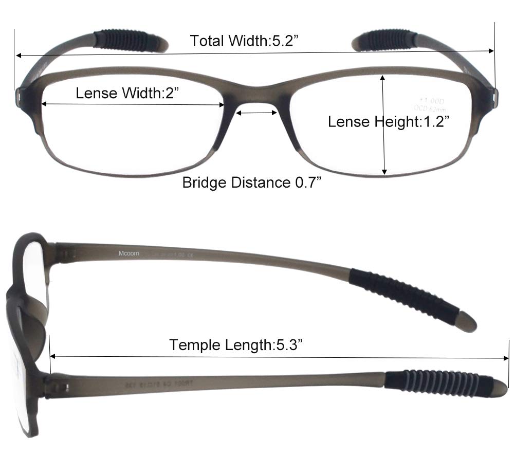 Mcoorn Computer Blue Light Blocking Reading Glasses(Flexible and Lightweight) UV Protection Readers Anti Eyestrain for Women Men
