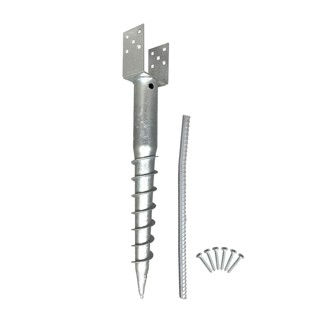 Ashman Ground Screw (1 Pack), No Dig, U-Model Screw in Post Stake - 27" Inch Long, Fits Standard 4x4 (3.5" X 3.5" Inch) Great for Mailbox Posts.
