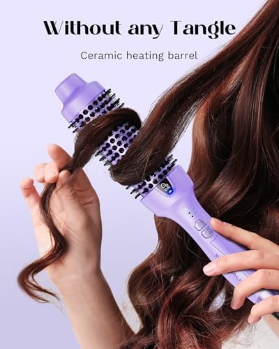 Wavytalk Thermal Brush, Blowout Express 1.5 Inch Negative Ion Thermal Round Brush Creates Blowout Look, lonic Frizz Reduction Makes Hair Smoother (Lavender Purple)