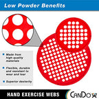 CanDo Hand Exercise Webs for Physical Therapy, Grip Strengthening, and Hand, Finger, Wrist Resistance Workouts, Portable Size, Low Powder, 7" Diameter, Red: Light