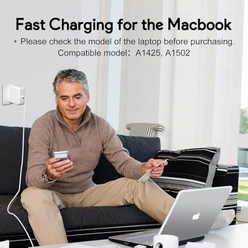 Mac Book Pro Charger - 60W T-Tip Magnetic Charger Power Adapter, Compatible with Mac Book Air/Pro 13-Inch Retina Display(After 2012)