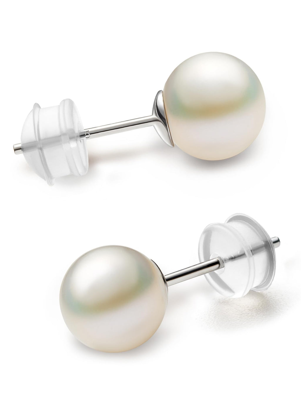 NORBU S925, AAAA+ Round Freshwater Stud Pearl Earrings for Women, Timeless Elegant Gifts for Mom Wife, Mothers Day/Wedding Anniversary/Christams