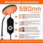 Red Light Therapy Lamp for Face- Facial and Body Treatment with Adjustable Height Stand, 120 LEDs, 660nm, 850nm, 940nm - Alleviate Muscle Soreness, Skin Vitalit