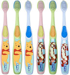 Oral-B Baby Manual Toothbrush, Pooh Characters, 0-3 Years Old, Extra Soft (Characters Vary) - Pack of 6