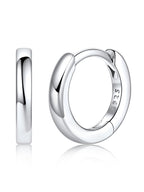 Silvora Sterling Silver Hoop Earrings for Women, 8mm Small Silver Hoops Huggie Earrings Lightweight Cartilage Earring for Sensitive Ears