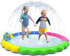 VISTOP Non-Slip Splash Pad for Kids and Dog, Thicken Sprinkler Pool Summer Outdoor Water Toys - Fun Backyard Fountain Play Mat for Baby Girls Boys Children or Pet Dog (59 inch, Red&Yellow&Green&Blue)