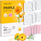 Pimple Patches for Face 7 Sizes Day and Night Acne Patches Heart Zit Patches Cute Spot Stickers with Tea Tree & Centella Oil, Strong Adhesion Zit Covers (412 Count)